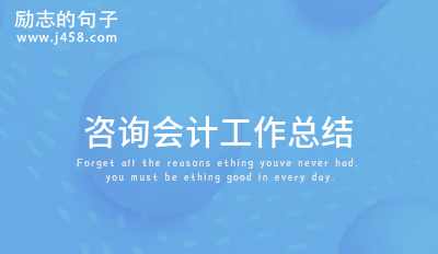 咨询会计工作总结